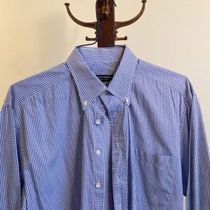 Hickey Freeman blue check dress shirt 15.5 32